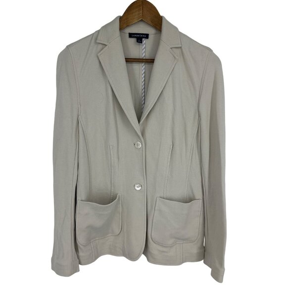 Lands End Womens Beige Blazer Jacket Size 10 - Picture 1 of 8
